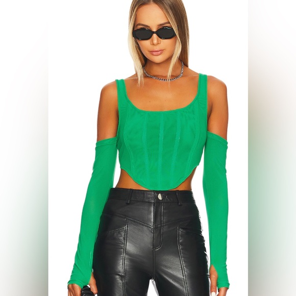 Revolve Aria Corset Top in Green size Small - Picture 2 of 4